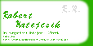 robert matejcsik business card